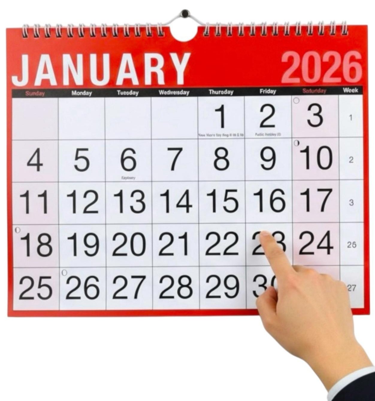 2026 LARGE MONTH TO VIEW PLANNER QUALITY CALENDER WALL HANGING PLANNER R & W