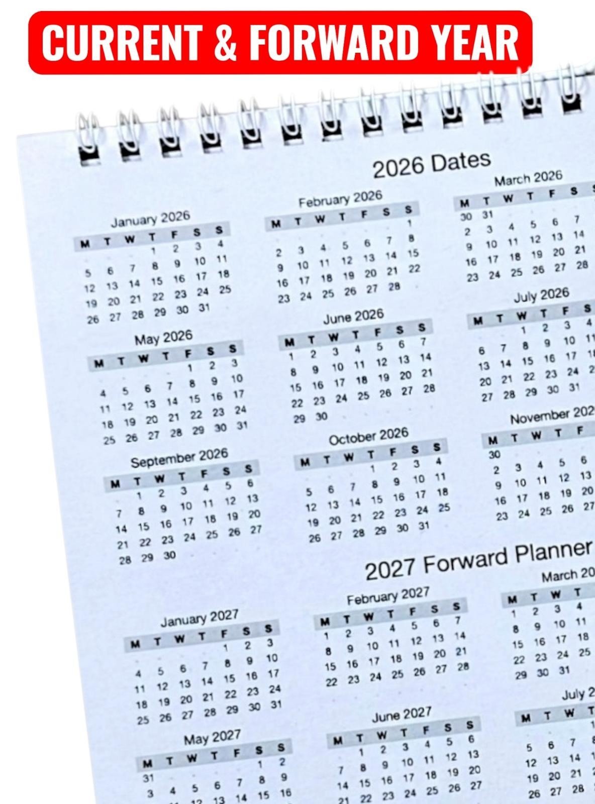 2026 LARGE MONTH TO VIEW PLANNER QUALITY CALENDER WALL HANGING PLANNER R & W