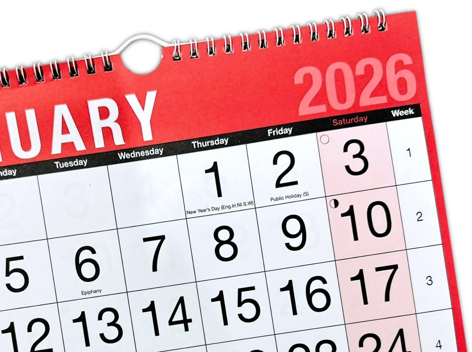2026 LARGE MONTH TO VIEW PLANNER QUALITY CALENDER WALL HANGING PLANNER R & W