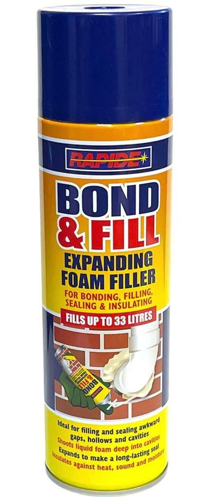 2Pcs Rapide Bond & Fill Expanding Foam Filler For Bonding Filling Sealing 500ml