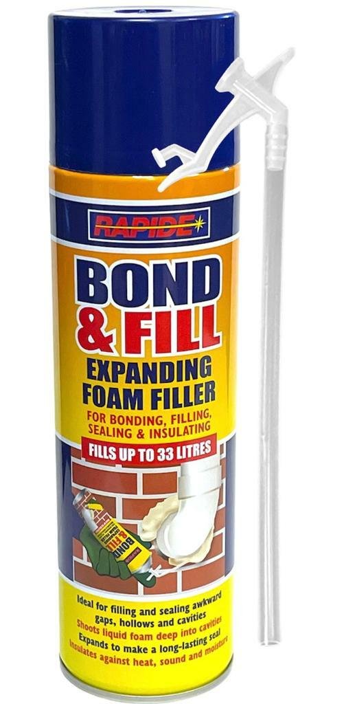 2Pcs Rapide Bond & Fill Expanding Foam Filler For Bonding Filling Sealing 500ml
