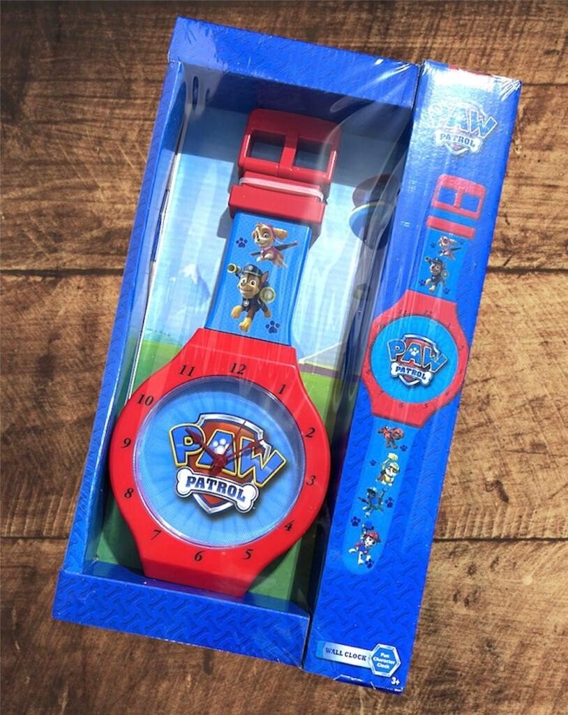 OFFICIAL JUMBO RED PAW PATROL SKYE WALL CLOCK CHILDRENS CLOCK BEDROOM CLOCK NEW