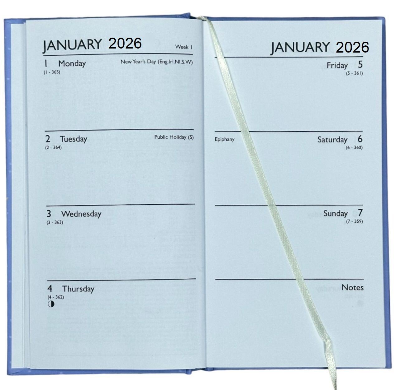 2026 Diary Slim Week to View Diaries Dogs Butterfly Full Year Organiser Planner
