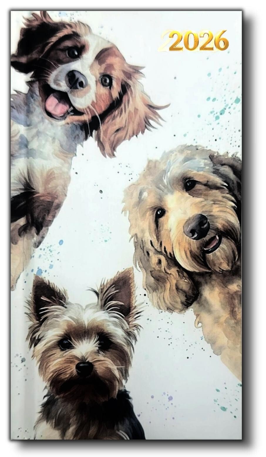 2026 Diary Slim Week to View Diaries Dogs Butterfly Full Year Organiser Planner