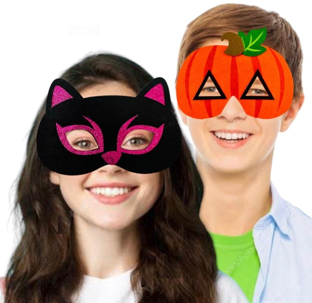 Halloween Kids Fancy Dress Face Masks-Boys Girls Felt Foam Mask Party Costume