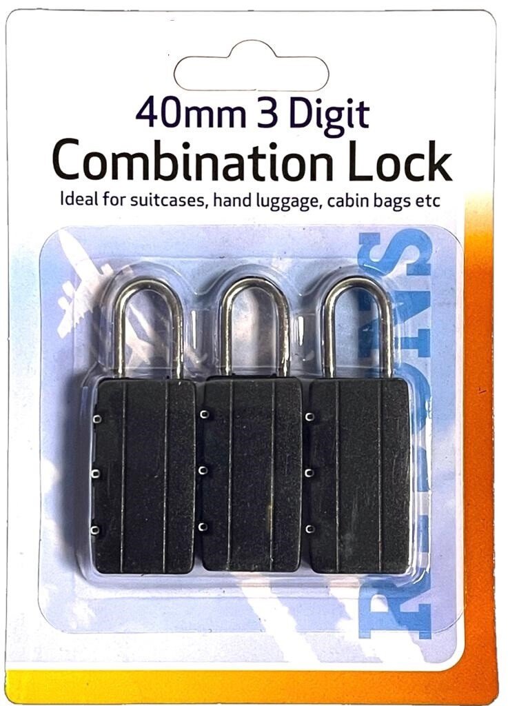3 X SMALL 3 DIGIT COMBINATION PADLOCKS Lock - Locker Luggage Suitcase Travel Gym