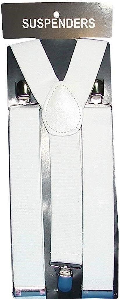 ADJUSTABLE BRACES MENS UNISEX TROUSER ELASTIC Y-BACK SUSPENDERS METAL CLIP-ON