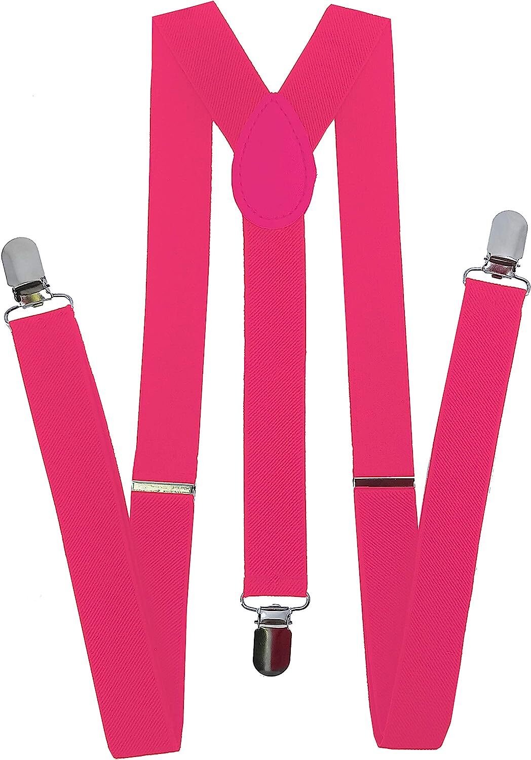ADJUSTABLE BRACES MENS UNISEX TROUSER ELASTIC Y-BACK SUSPENDERS METAL CLIP-ON
