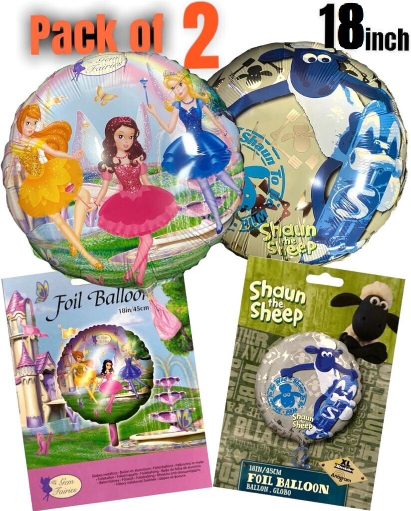 18'' Shaun The Sheep, Gem Round Celebration Party Decoration Foil Helium Balloon