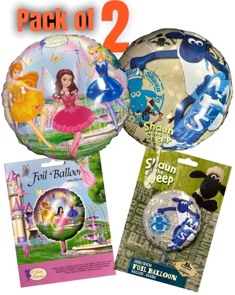 18'' Shaun The Sheep, Gem Round Celebration Party Decoration Foil Helium Balloon