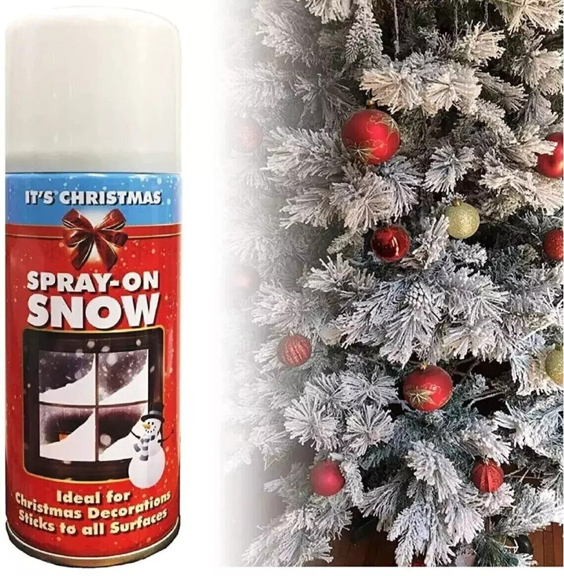 3 x It's Christmas Spray On Snow For Trees Plants Windows Mirrors Stencils 200ML