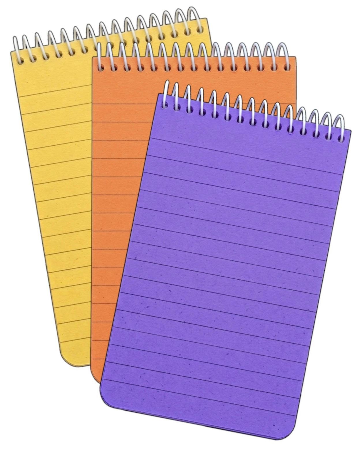 10 Pack Reporter pad Note Pads Spiral Multi-coloured Neon Ruled Line Notebook UK