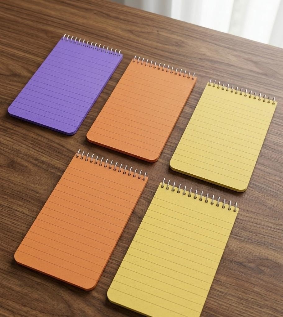 10 Pack Reporter pad Note Pads Spiral Multi-coloured Neon Ruled Line Notebook UK