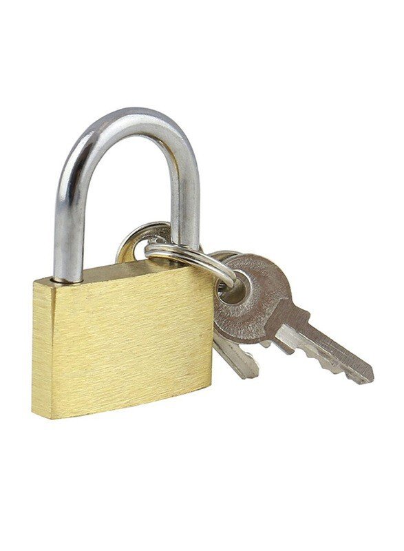 2 X 30mm Brass Padlocks Pad Locks Suitcase Luggage Pad Lock 3 Keys per Lock