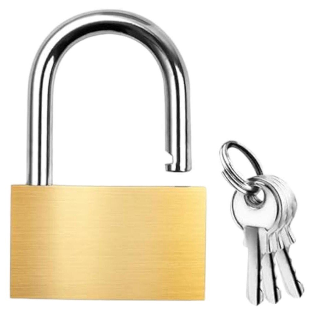 2 X 30mm Brass Padlocks Pad Locks Suitcase Luggage Pad Lock 3 Keys per Lock