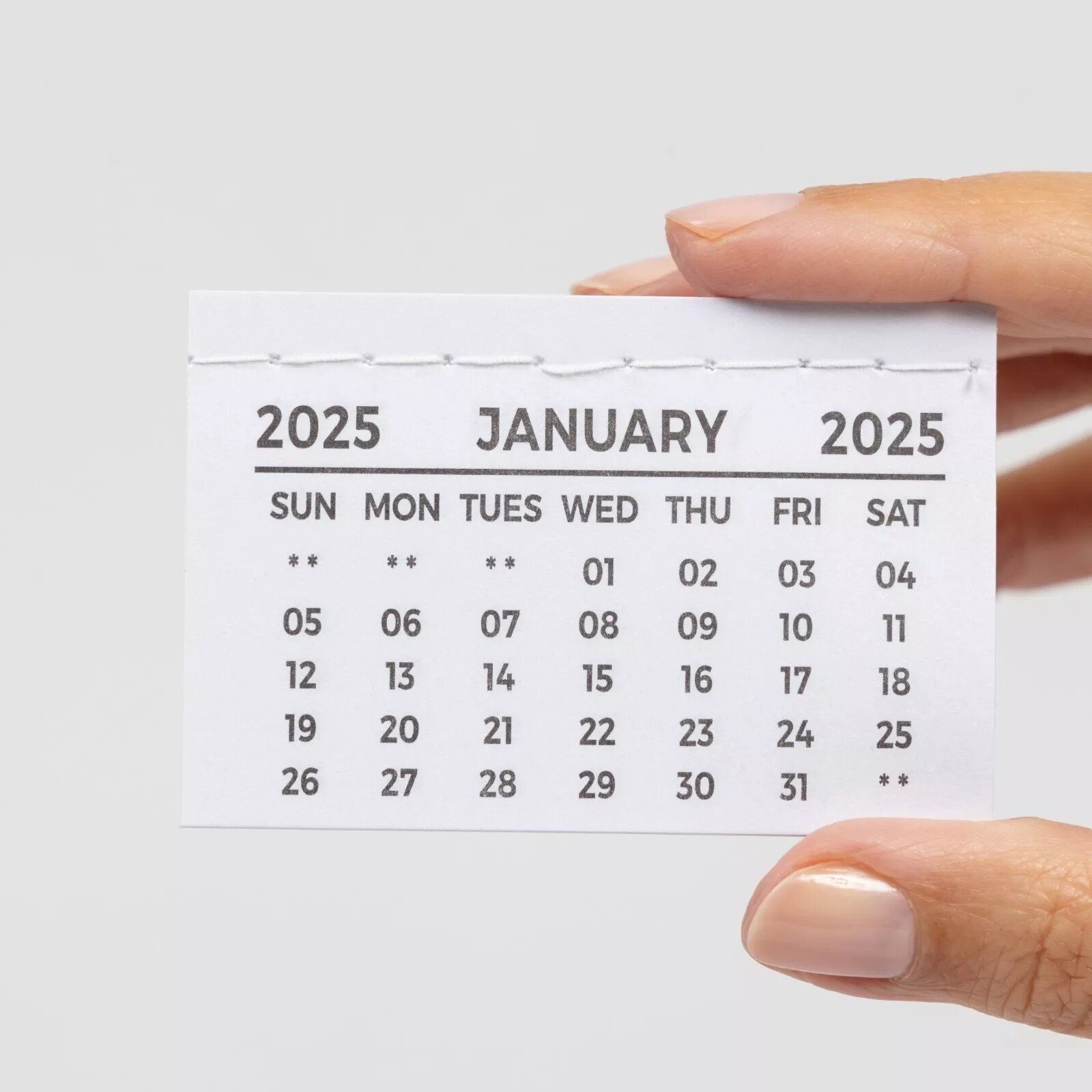 2025 Calendar Tabs Insert Mini String Tear Off Pads Month to View Made In UK