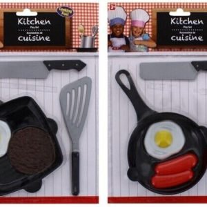 Kids Frying Pan Set Plastic Utensils Sausage Fried Egg Play Set Kitchen Cooking