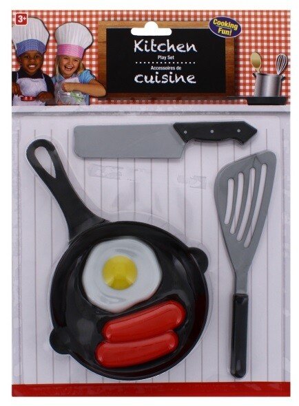 Kids Frying Pan Set Plastic Utensils Sausage Fried Egg Play Set Kitchen Cooking