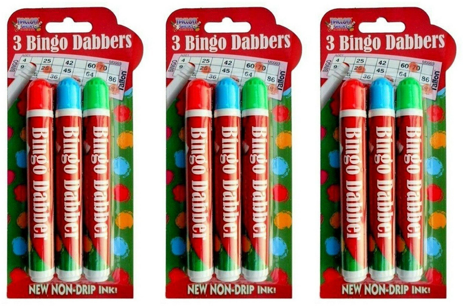 Bingo Dabbers Marker Pens Mixed Colours Sponge Nib Non Drip Ink Dabbing Set Fast