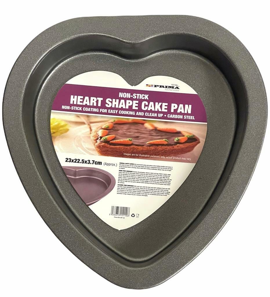 SET OF 3 Heart Shaped Cake Tin Non Stick Carbon Steel Bake Pan Cheesecake Loaf