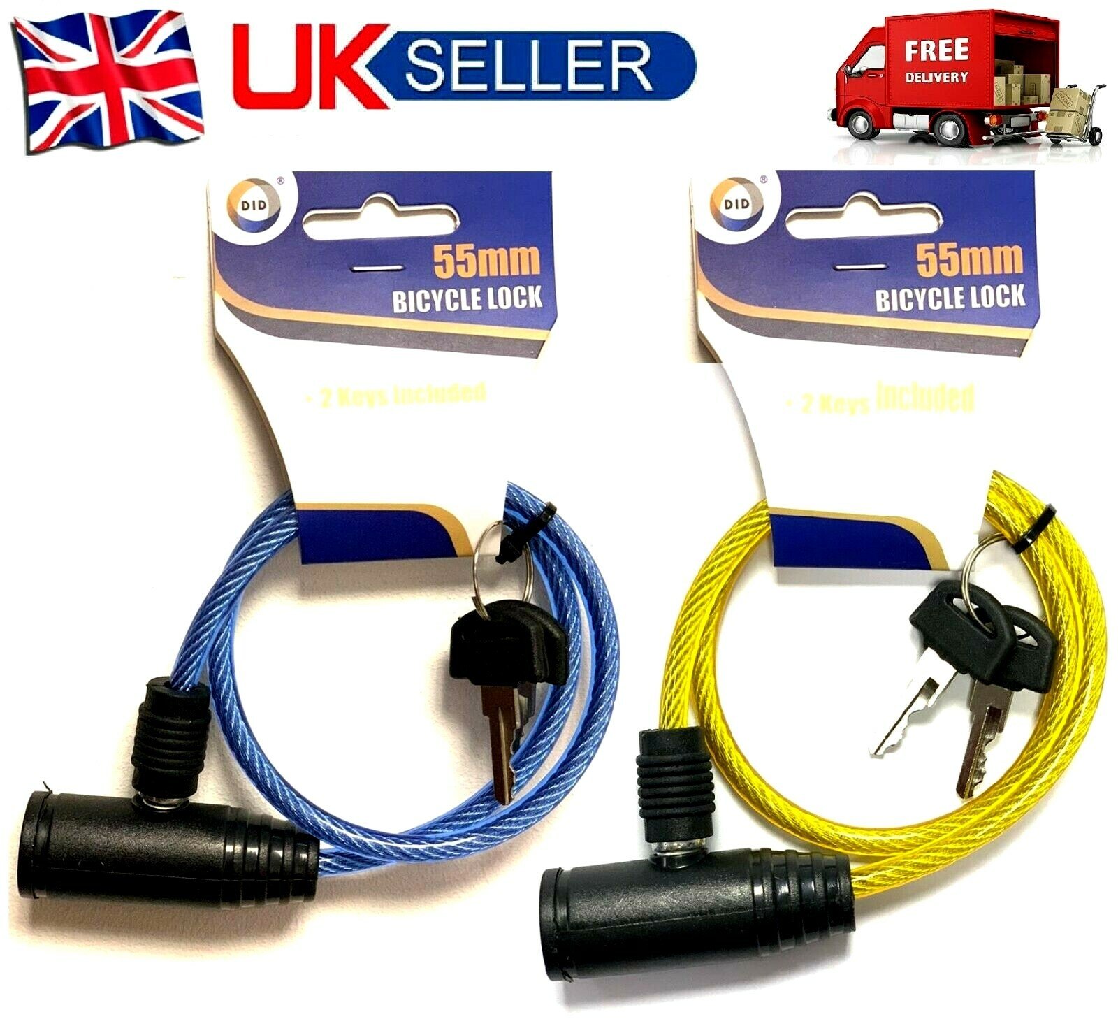 NEW Thick Bicycle Bike Cycle Spiral Steel Cable Lock/Strong Security Chain 2 Key
