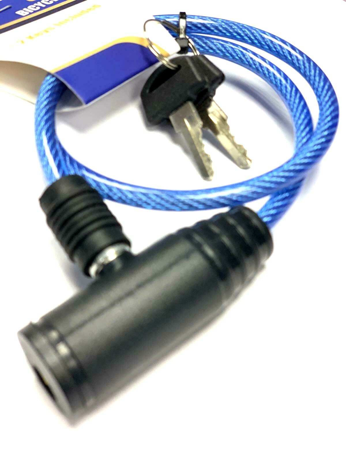 NEW Thick Bicycle Bike Cycle Spiral Steel Cable Lock/Strong Security Chain 2 Key