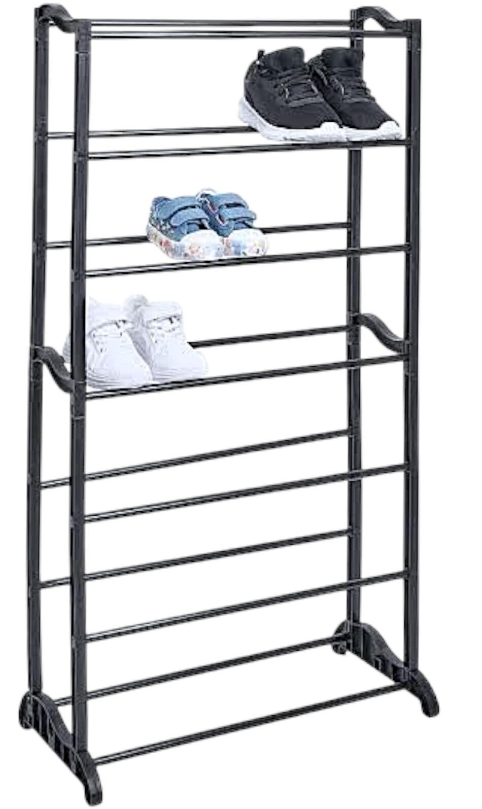7 TIERS Metal SHOE RACK FOOTWEAR ORGANISER STORAGE SHELVES STAND NON-SLIP BARS