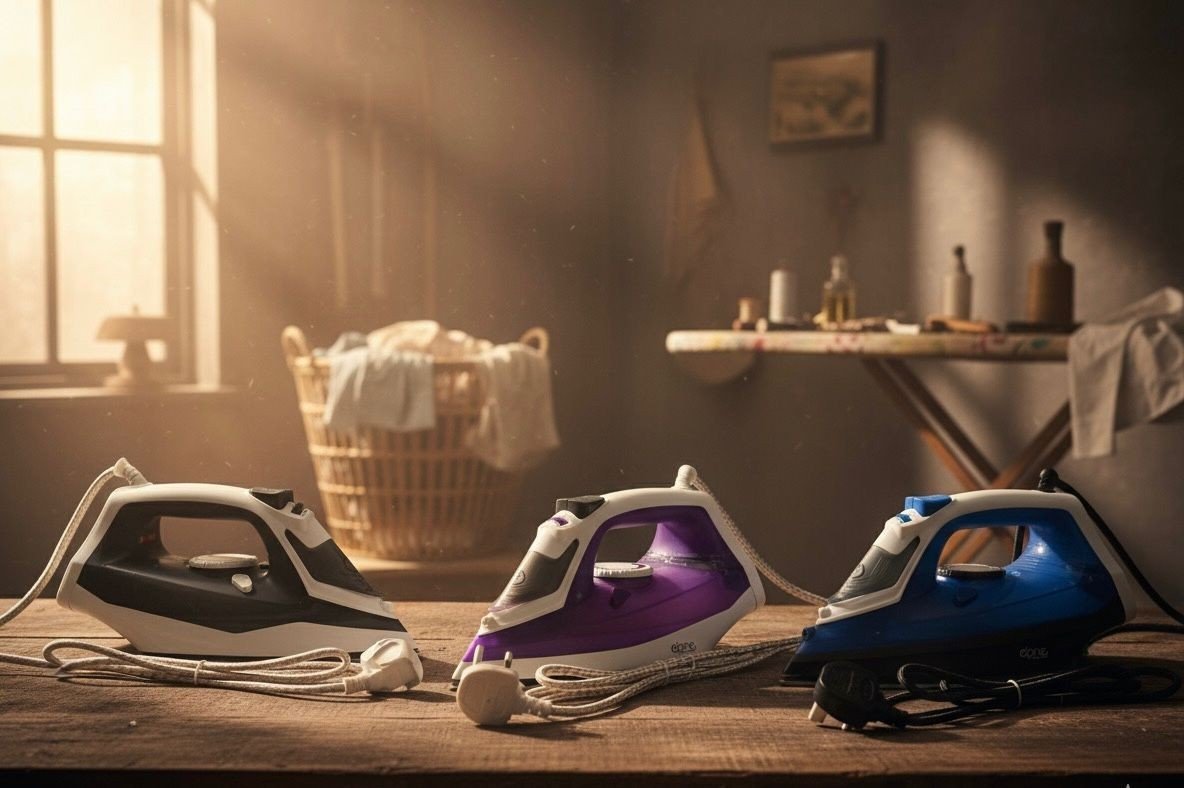 Elpine Steam Iron 1400W 2000W 2300W Electric Ceramic Soleplate Self Cleaning UK