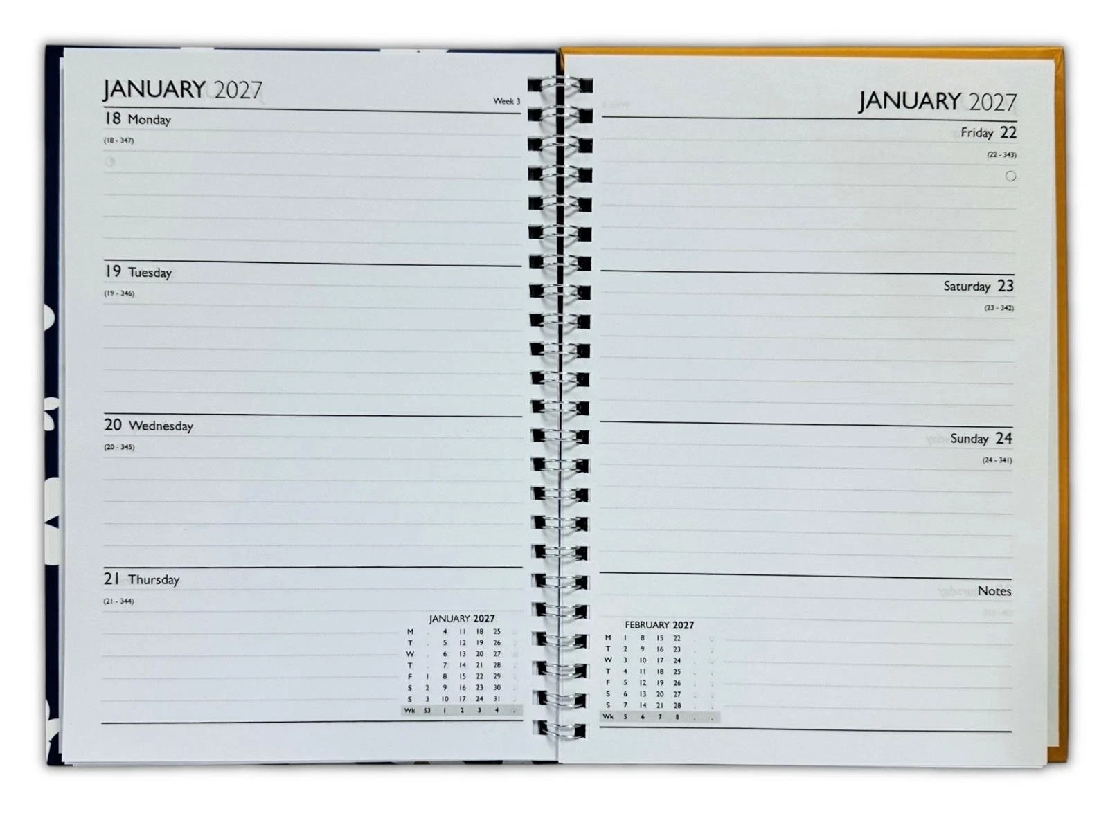 2026-2027 A5 Week to View Academic Diary Hardback Spiral Student Teacher Diary