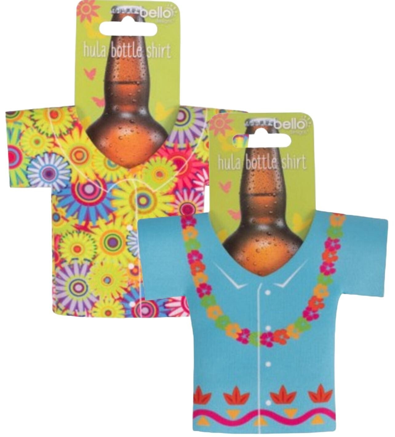 2 Pcs Summer Party Decorations Hawaiian Hula Beer Bottle Shirt Drinks Holder
