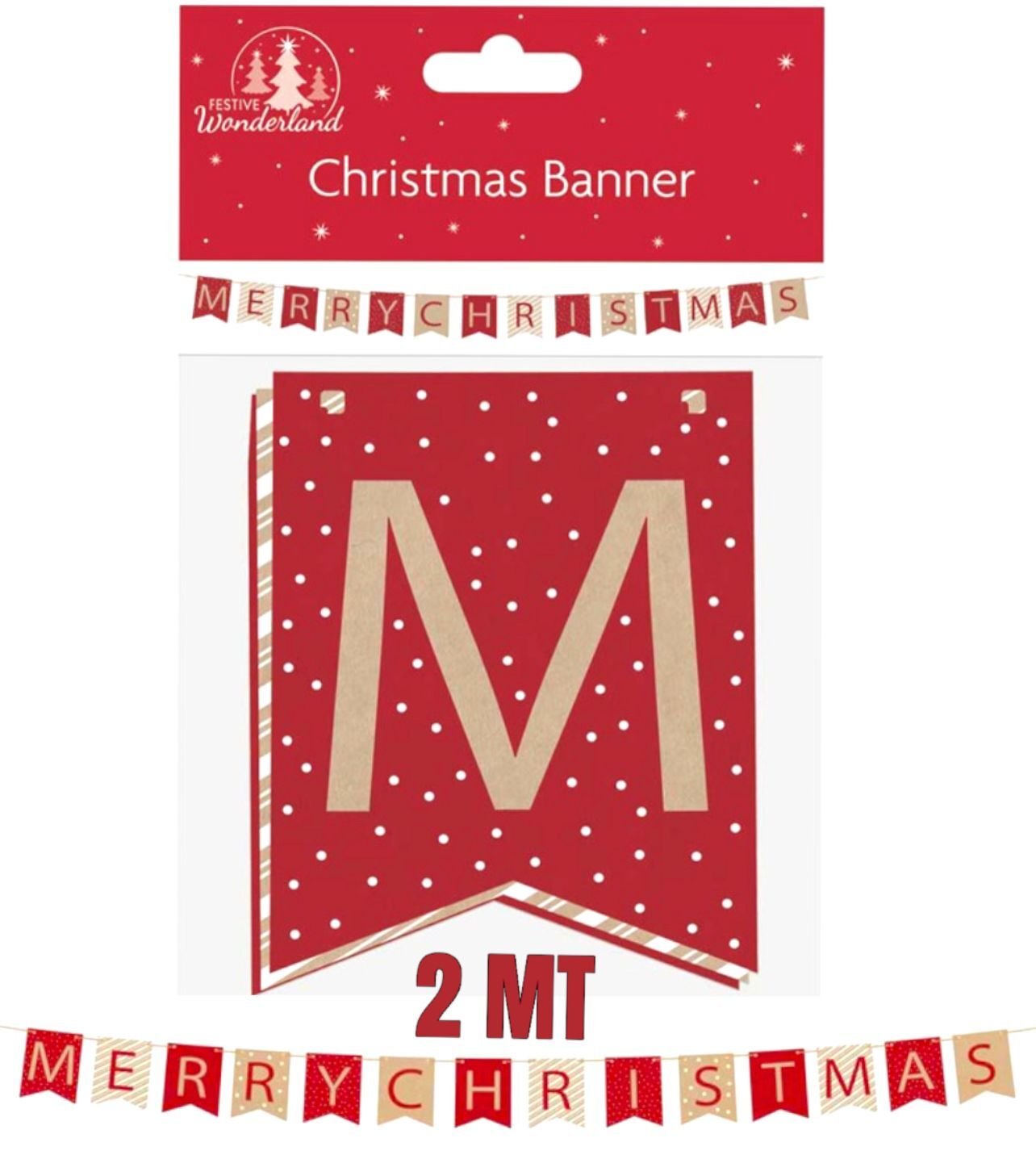 Merry Christmas Banner Bunting Party Decoration Hanging Decors Garlands Treat-2M