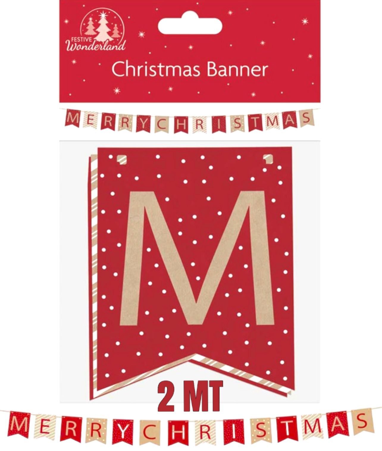 Merry Christmas Banner Bunting Party Decoration Hanging Decors Garlands Treat-2M
