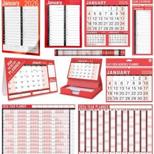 2026 Wall Calendar Slim Calendar A4 A3 Large Month to View, Easy View Planner UK