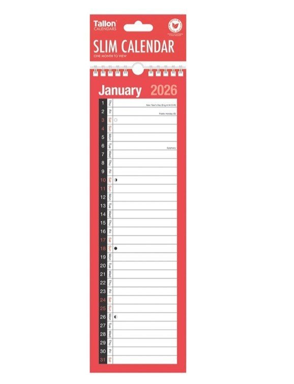 2026 Wall Calendar Slim Calendar A4 A3 Large Month to View, Easy View Planner UK