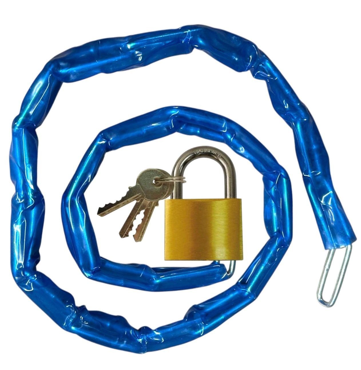 HEAVY DUTY 48" LINK CHAIN SLEEVED MOTORBIKE BIKE CYCLE SECURITY SAFETY PADLOCK