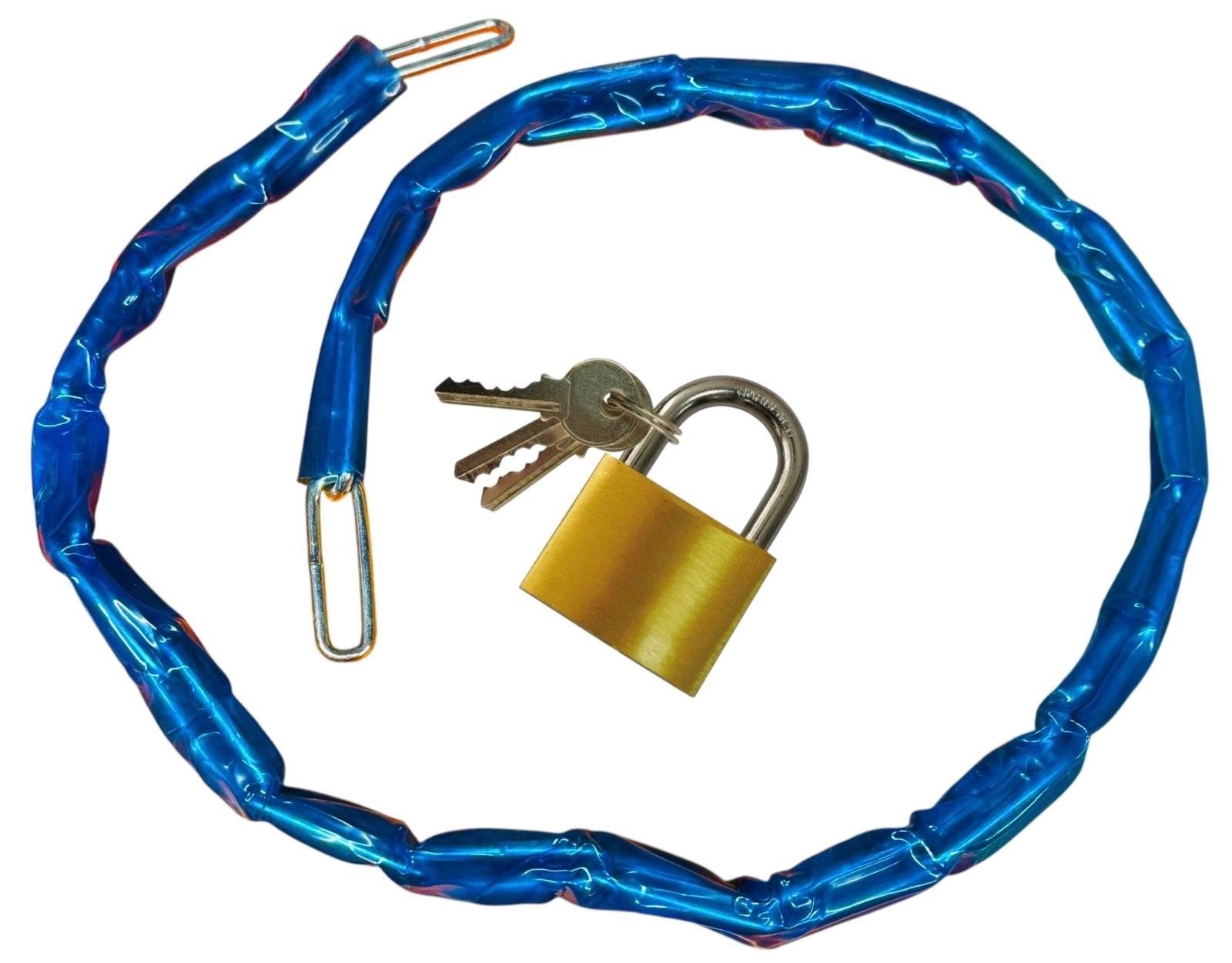 HEAVY DUTY 48" LINK CHAIN SLEEVED MOTORBIKE BIKE CYCLE SECURITY SAFETY PADLOCK