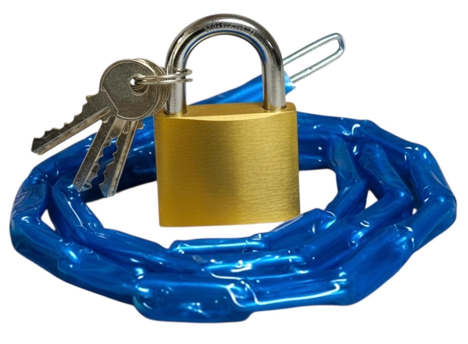 HEAVY DUTY 48" LINK CHAIN SLEEVED MOTORBIKE BIKE CYCLE SECURITY SAFETY PADLOCK