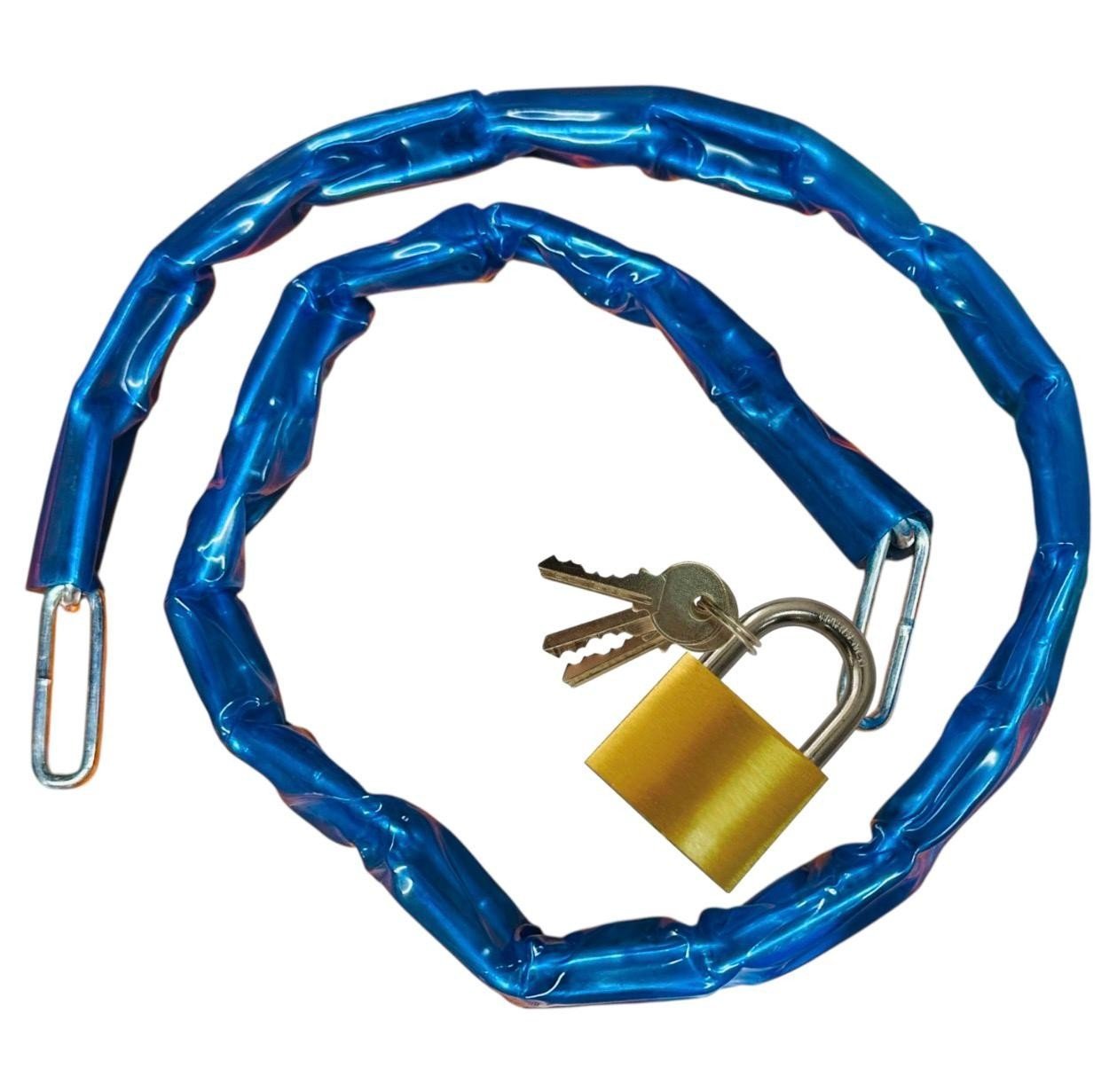 HEAVY DUTY 48" LINK CHAIN SLEEVED MOTORBIKE BIKE CYCLE SECURITY SAFETY PADLOCK