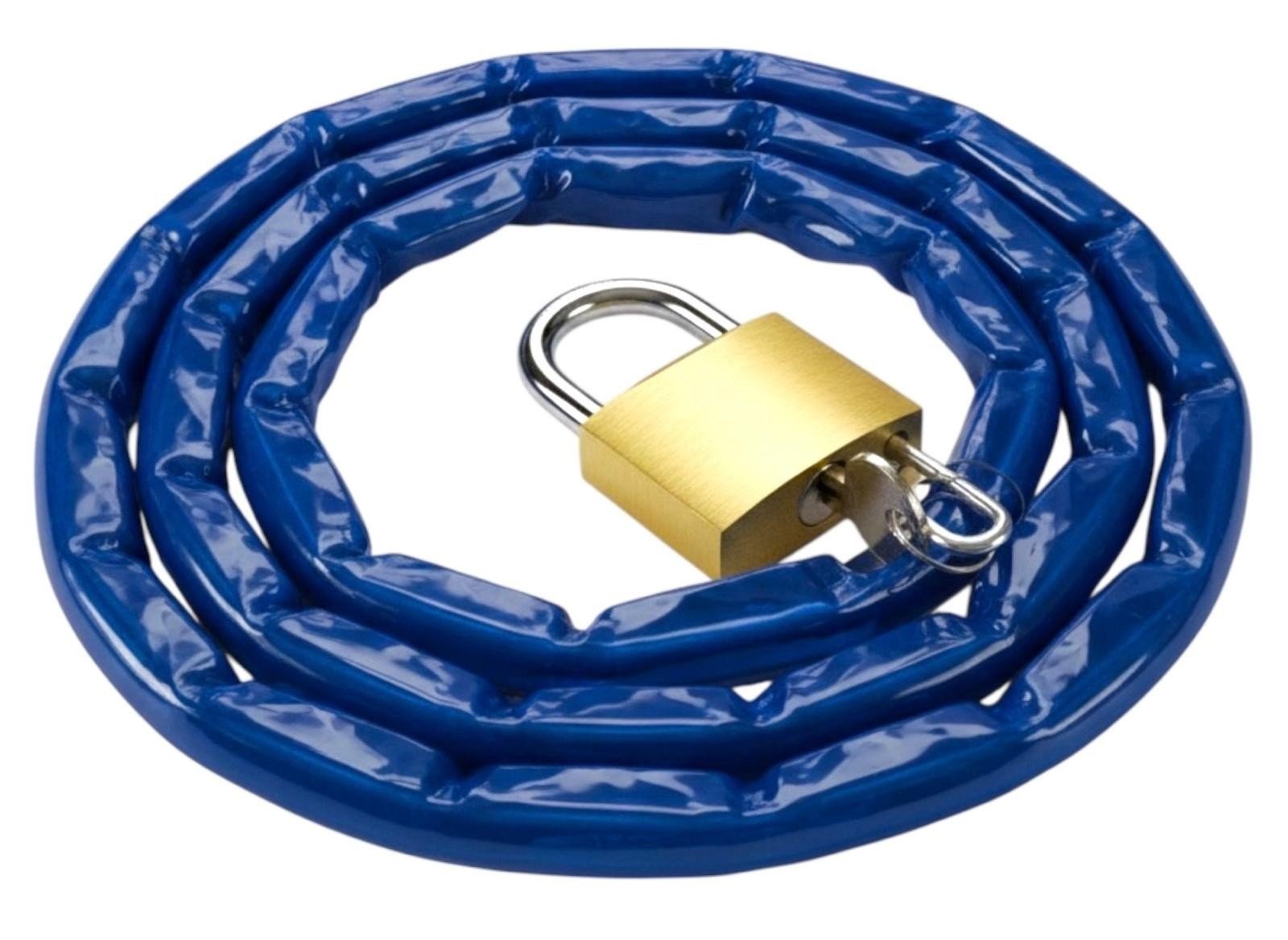 HEAVY DUTY 48" LINK CHAIN SLEEVED MOTORBIKE BIKE CYCLE SECURITY SAFETY PADLOCK