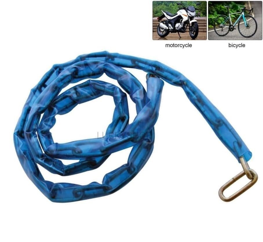 HEAVY DUTY 48" LINK CHAIN SLEEVED MOTORBIKE BIKE CYCLE SECURITY SAFETY PADLOCK