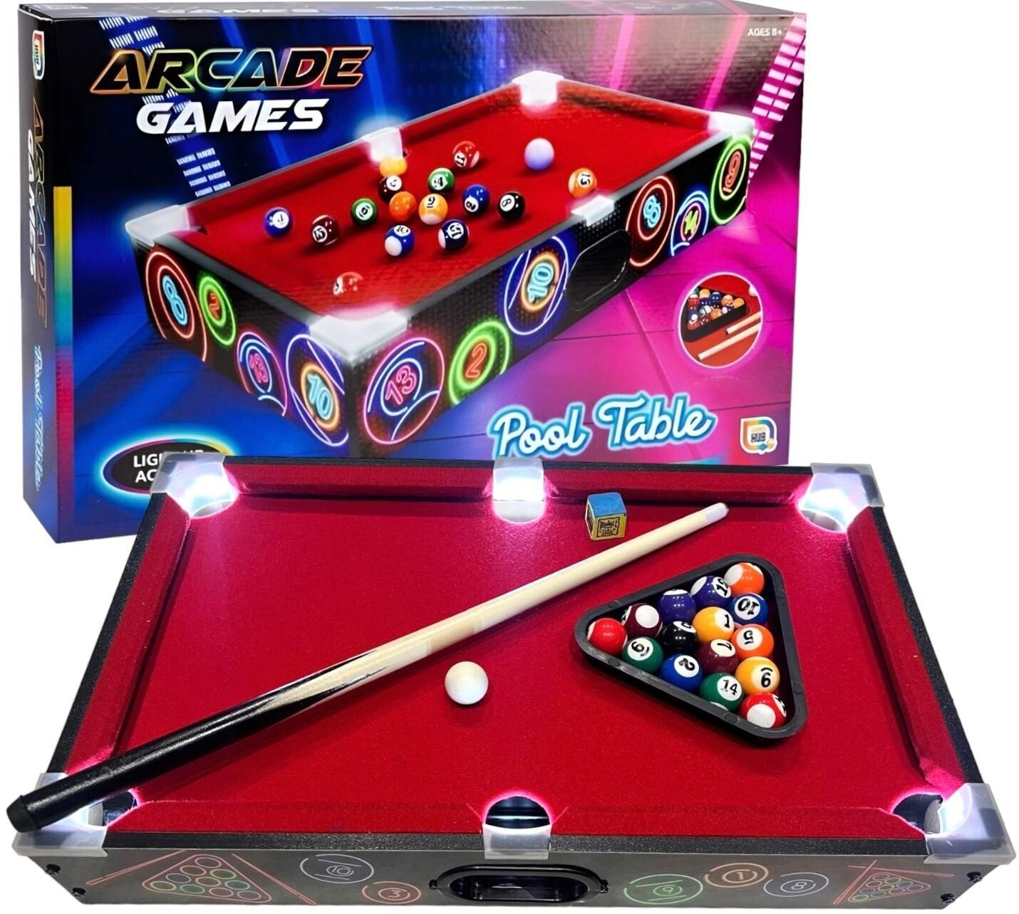 LED Championship Pool Set Game Hour Of Fun Pool Table Game With Family & Friends