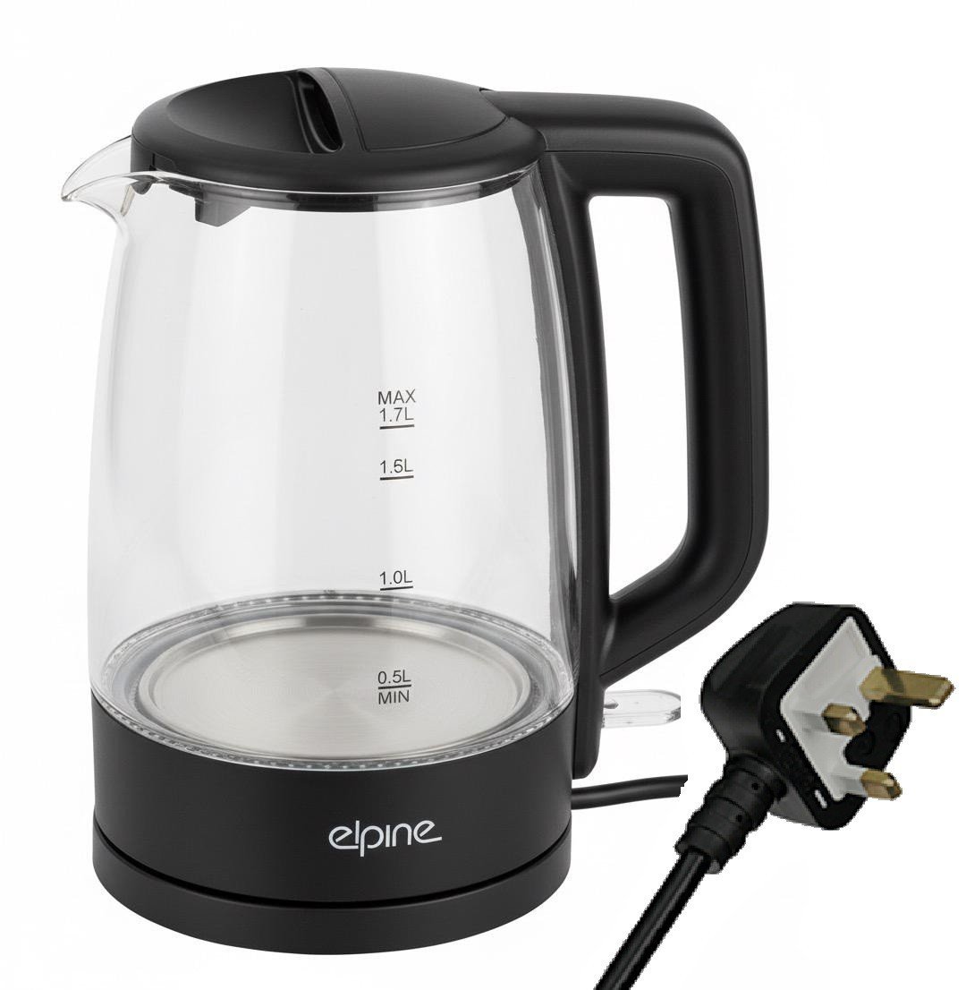 Electric Blue LED Illuminating Glass Jug Kettle Cordless 1.7L 2200W Tea Kettle