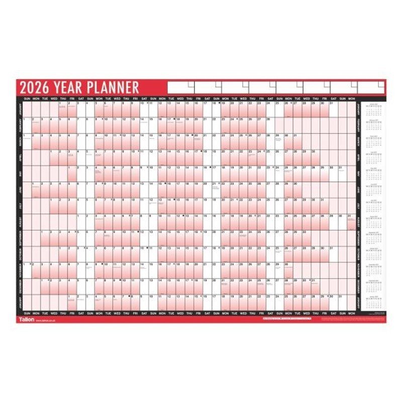 2026 Wall Calendar Slim Calendar A4 A3 Large Month to View, Easy View Planner UK