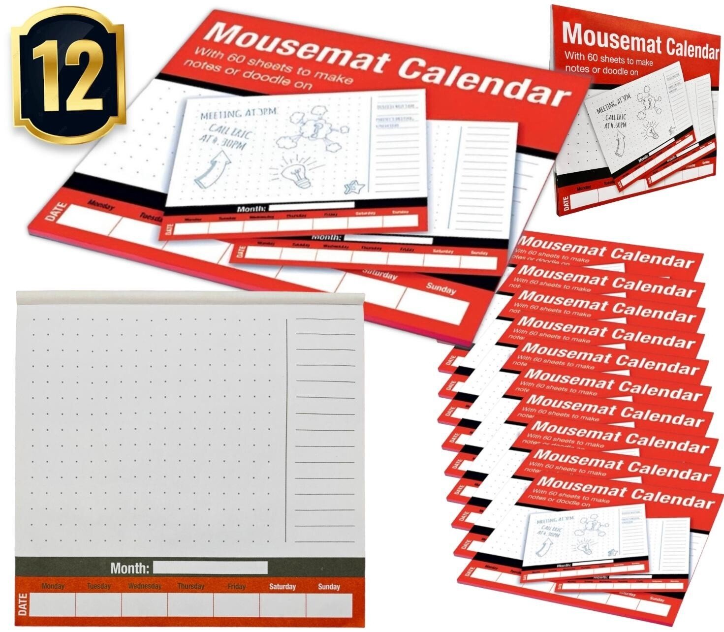12x Weekly Planner To Do List Desk NotePad Meal Plan Home Office Tear Off Sheets