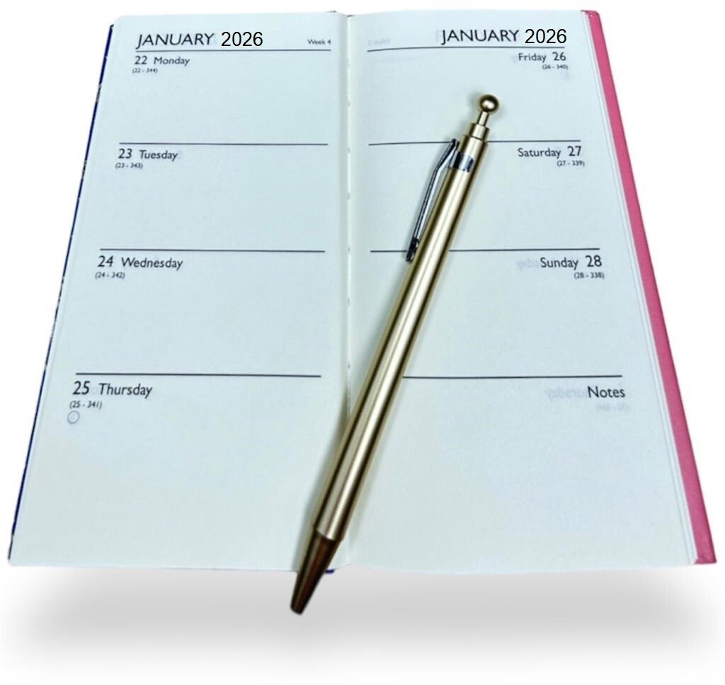 2026 DIARY SLIM LINE WEEK TO VIEW CUTE TROPICAL & PEN FASHION DIARY GIFT SET