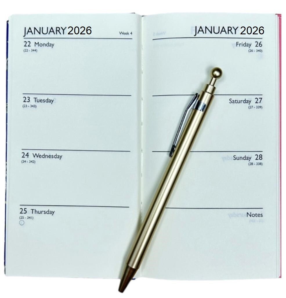 2026 DIARY SLIM LINE WEEK TO VIEW CUTE TROPICAL & PEN FASHION DIARY GIFT SET