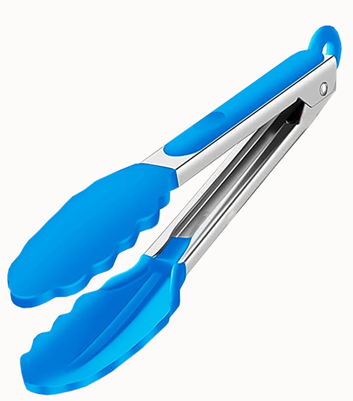 3 Silicone Kitchen Cooking Tong Salad Serving BBQ Stainless Steel Handle Utensil