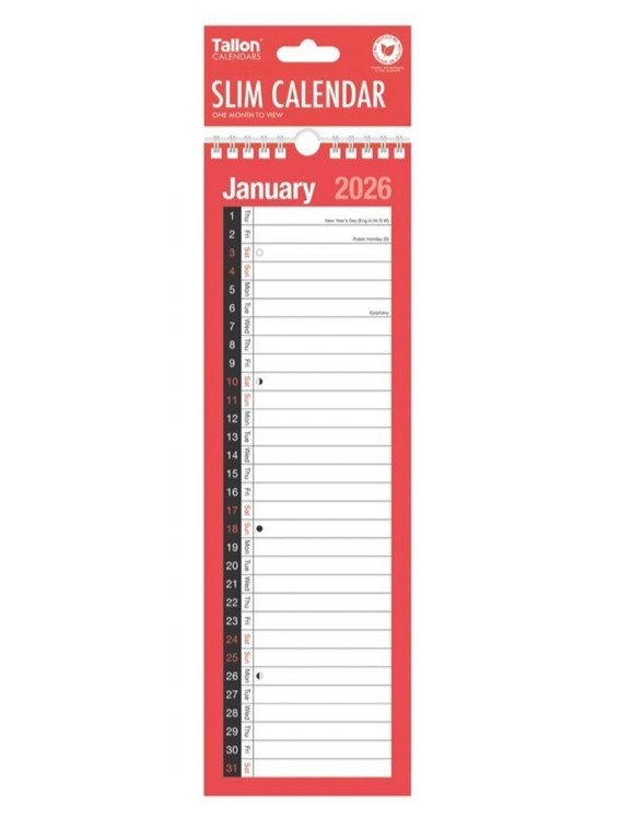 2026 Wall Calendar Slim Calendar A4 A3 Large Month to View, Easy View Planner UK