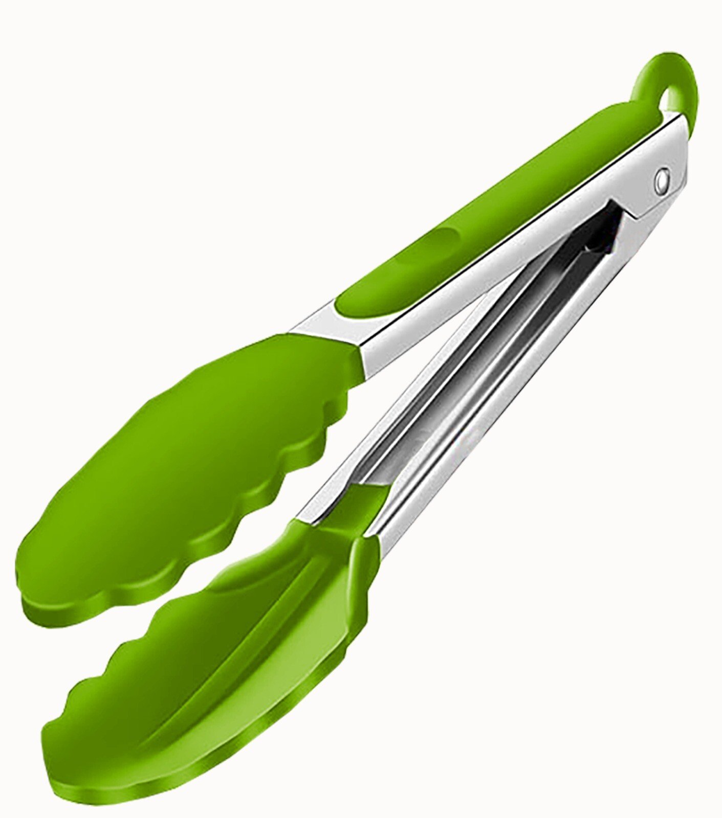 3 Silicone Kitchen Cooking Tong Salad Serving BBQ Stainless Steel Handle Utensil
