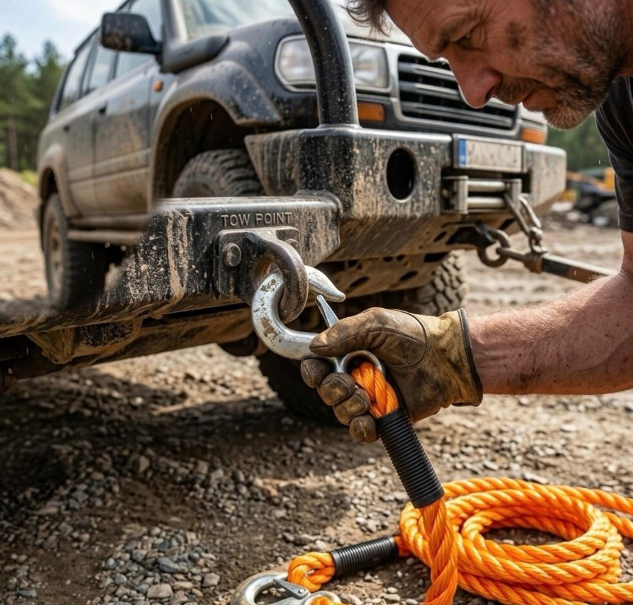 Tow Rope 1.5 Ton 4m 13Ft Towing Heavy Duty Yellow Vehicle Car Recovery Hooks UK